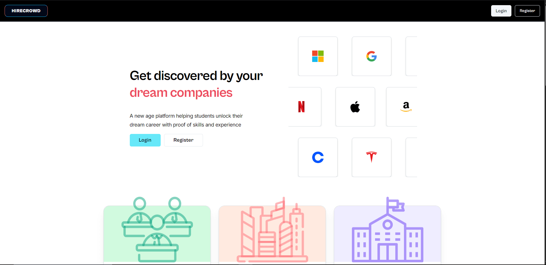 HireCrowd landing page