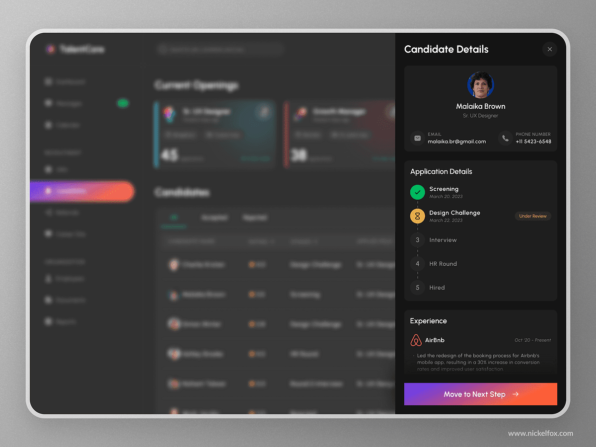 Design reference — candidate status concept