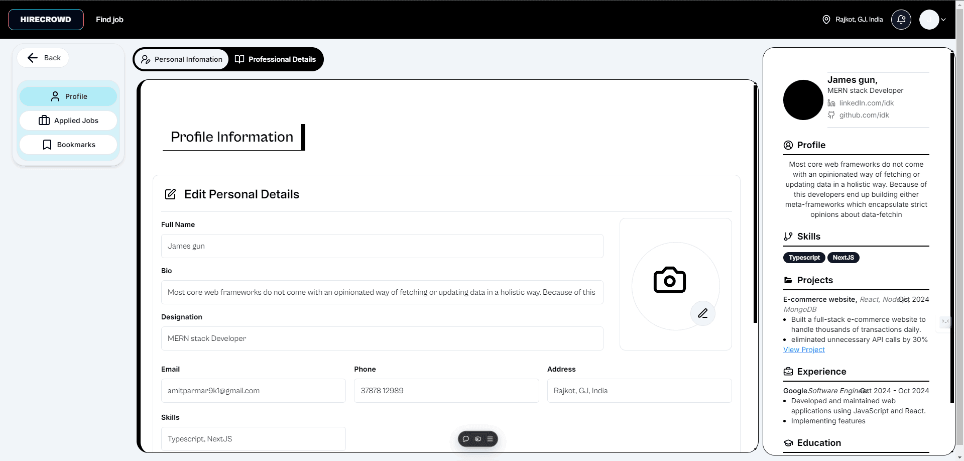 Resume builder